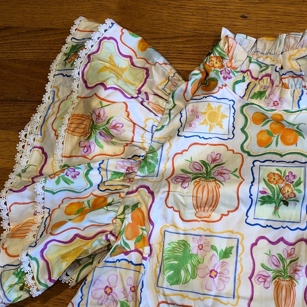 New with tag Prosperina Floral Patchwork Ruffle Sleeve Blouse - Picture 10 of 12